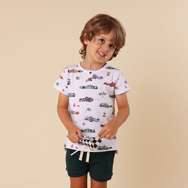 Little Racers Organic Short Sleeve Top | Snuggle Hunny
