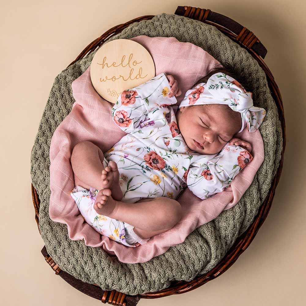 Meadow Organic Long Sleeve Baby Bodysuit Snuggle Hunny