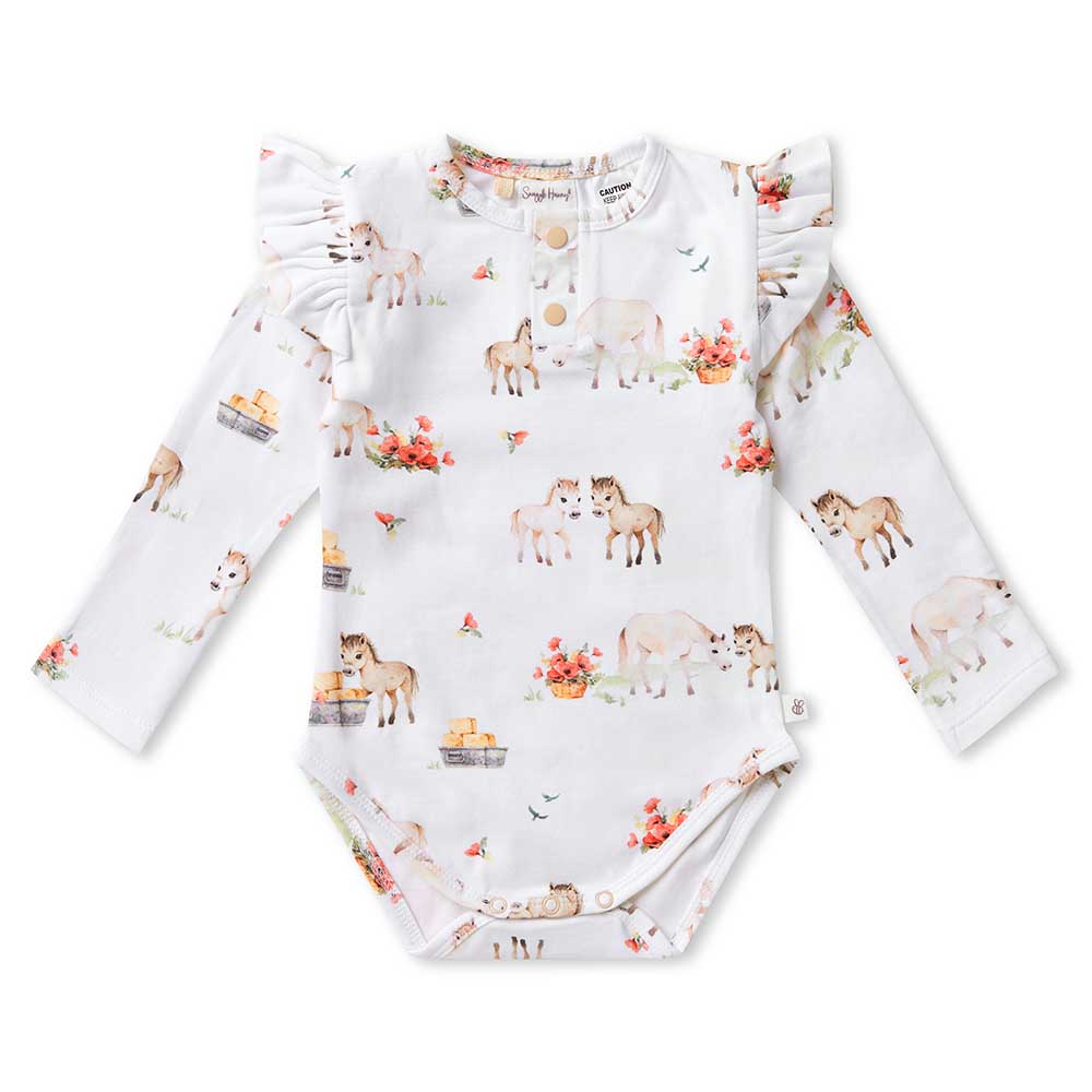 Pony Pals Long Sleeve Organic Bodysuit - View 2