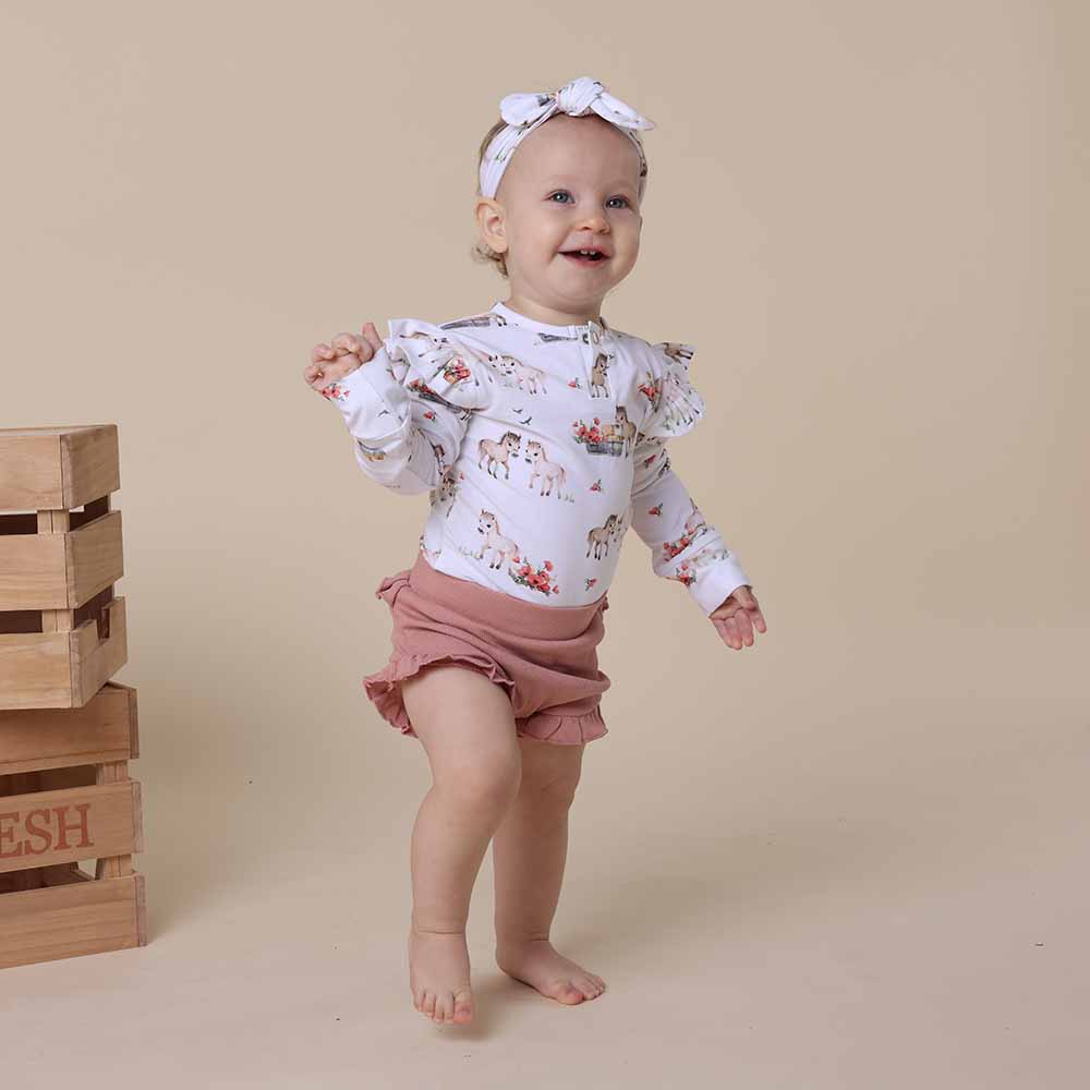 Pony Pals Long Sleeve Organic Bodysuit - View 3