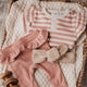 Rose Stripe Long Sleeve Organic Bodysuit - Thumbnail 8