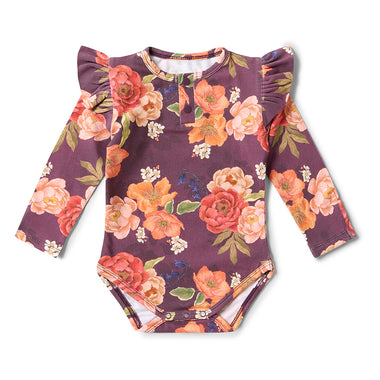 Sienna Long Sleeve Organic Bodysuit with Frill | Snuggle Hunny