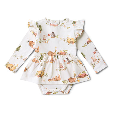 Bears Long Sleeve Organic Dress | Snuggle Hunny