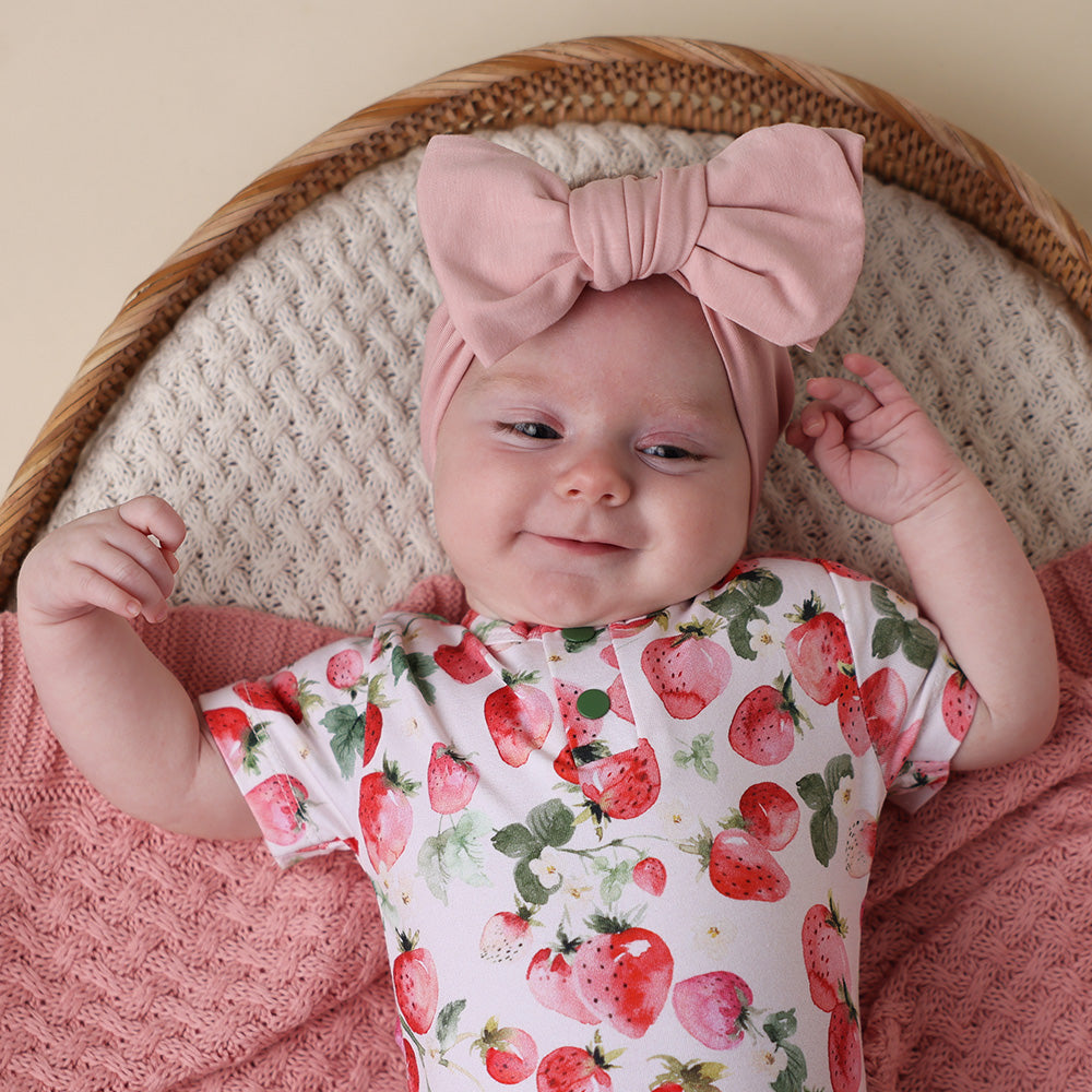 Strawberry Short Sleeve Organic Bodysuit - View 7