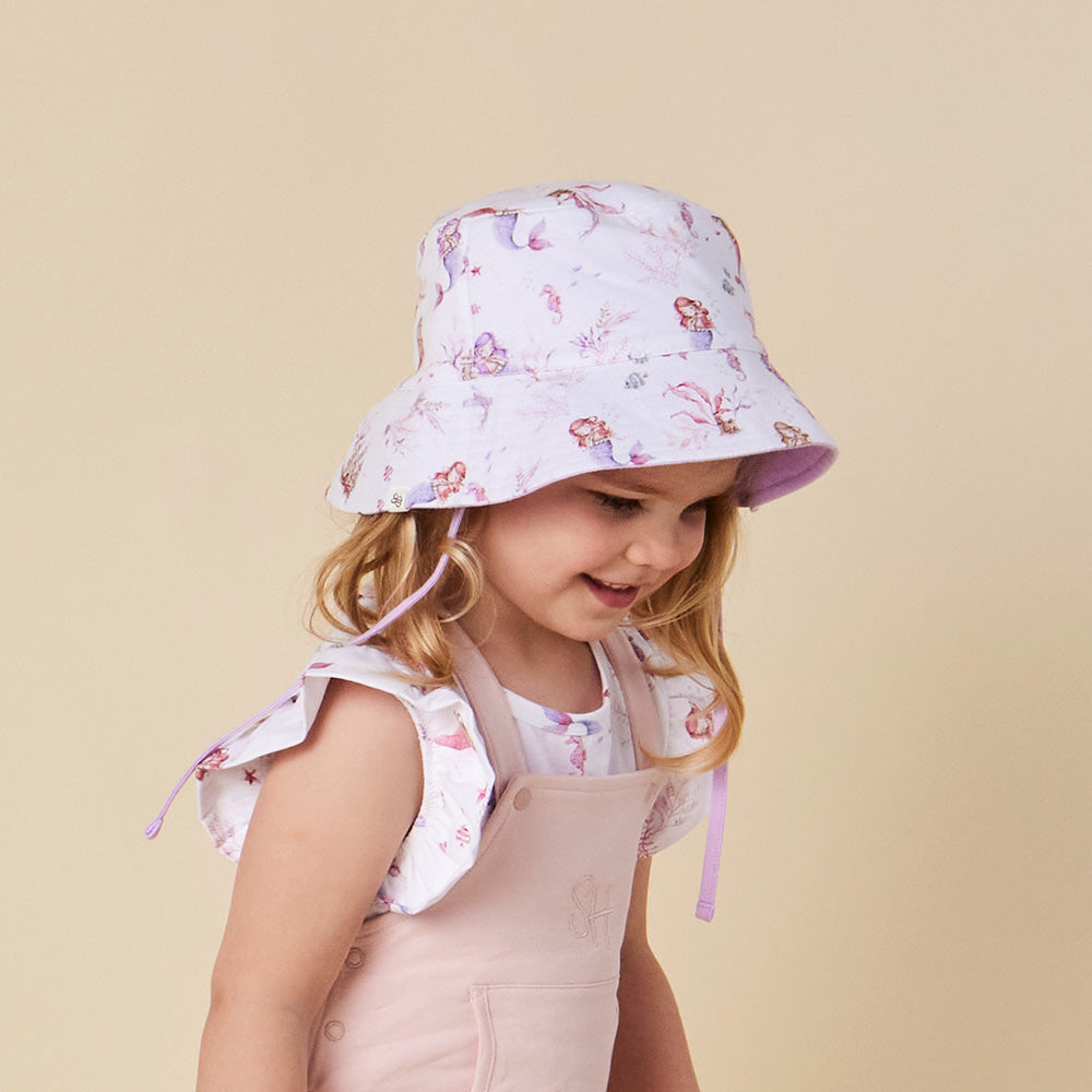 Mermaid Reversible Cotton Bucket Hat - View 1