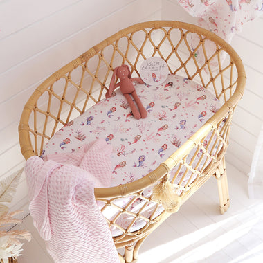 Mermaid Organic Bassinet Sheet / Change Pad Cover | Snuggle Hunny