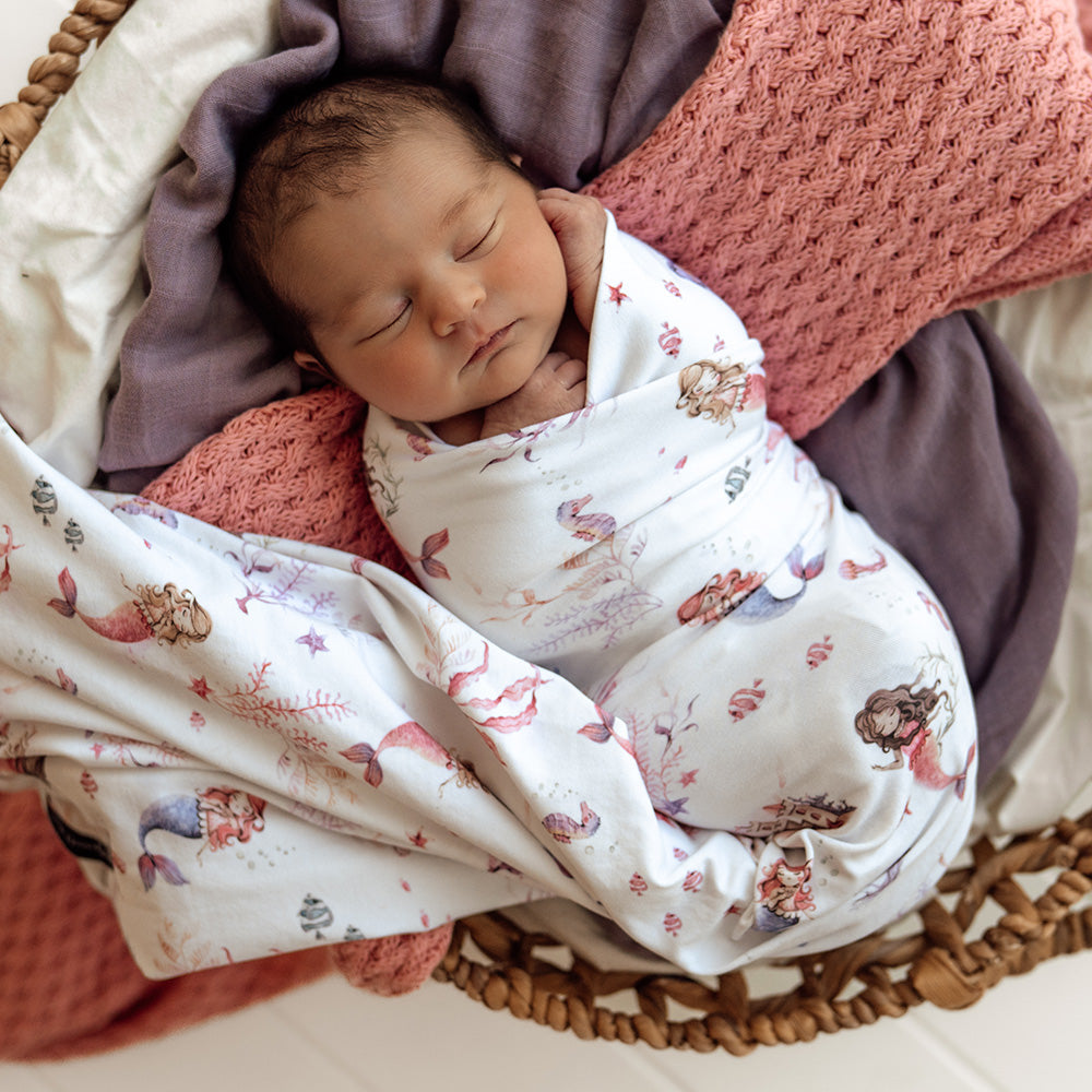 Mermaid Organic Jersey Wrap & Topknot Set - View 4