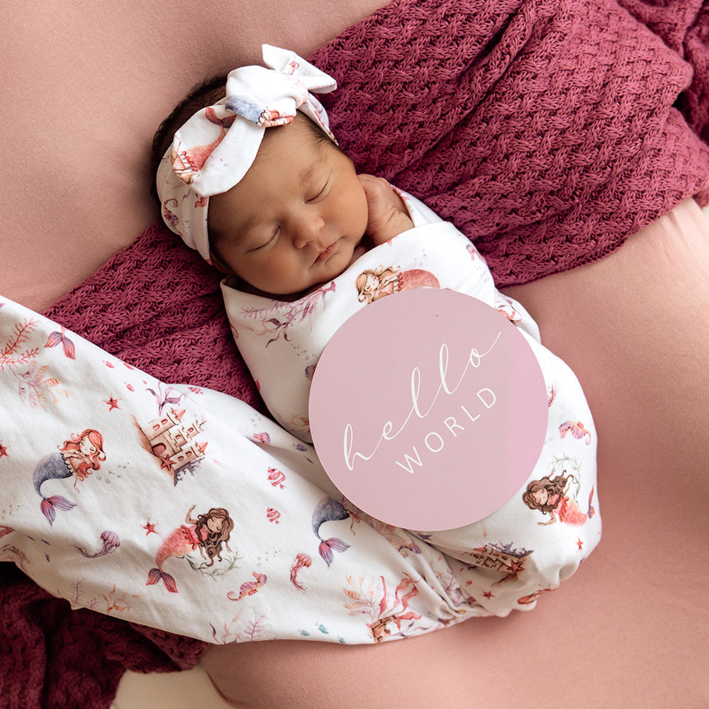 Mermaid & Lilac Reversible Milestone Cards - View 3