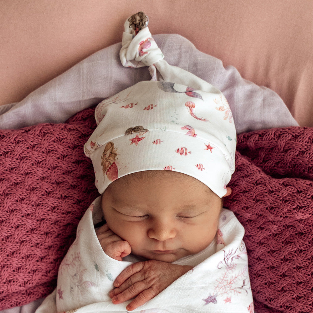 Mermaid Organic Knotted Beanie - View 1