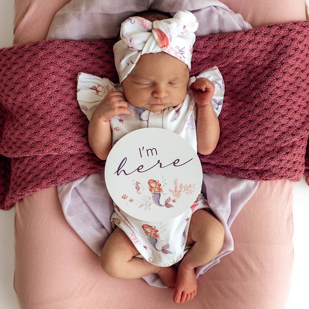 Mermaid Short Sleeve Organic Bodysuit with Frill - View 5