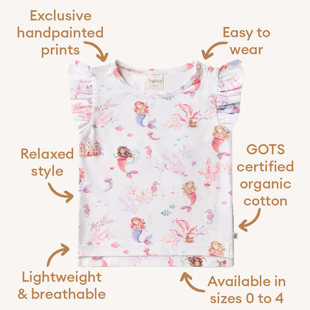 Mermaid Organic T-Shirt with Frill - View 4