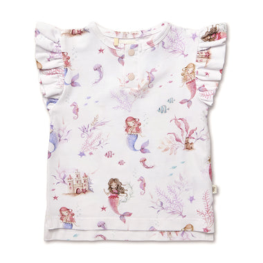 Mermaid Organic Short Sleeve Top with Frill | Snuggle Hunny