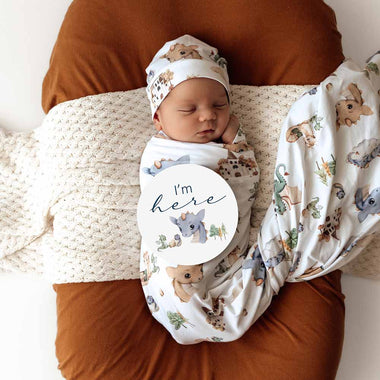 Baby with Dragon Reversible Milestone Cards | Snuggle Hunny
