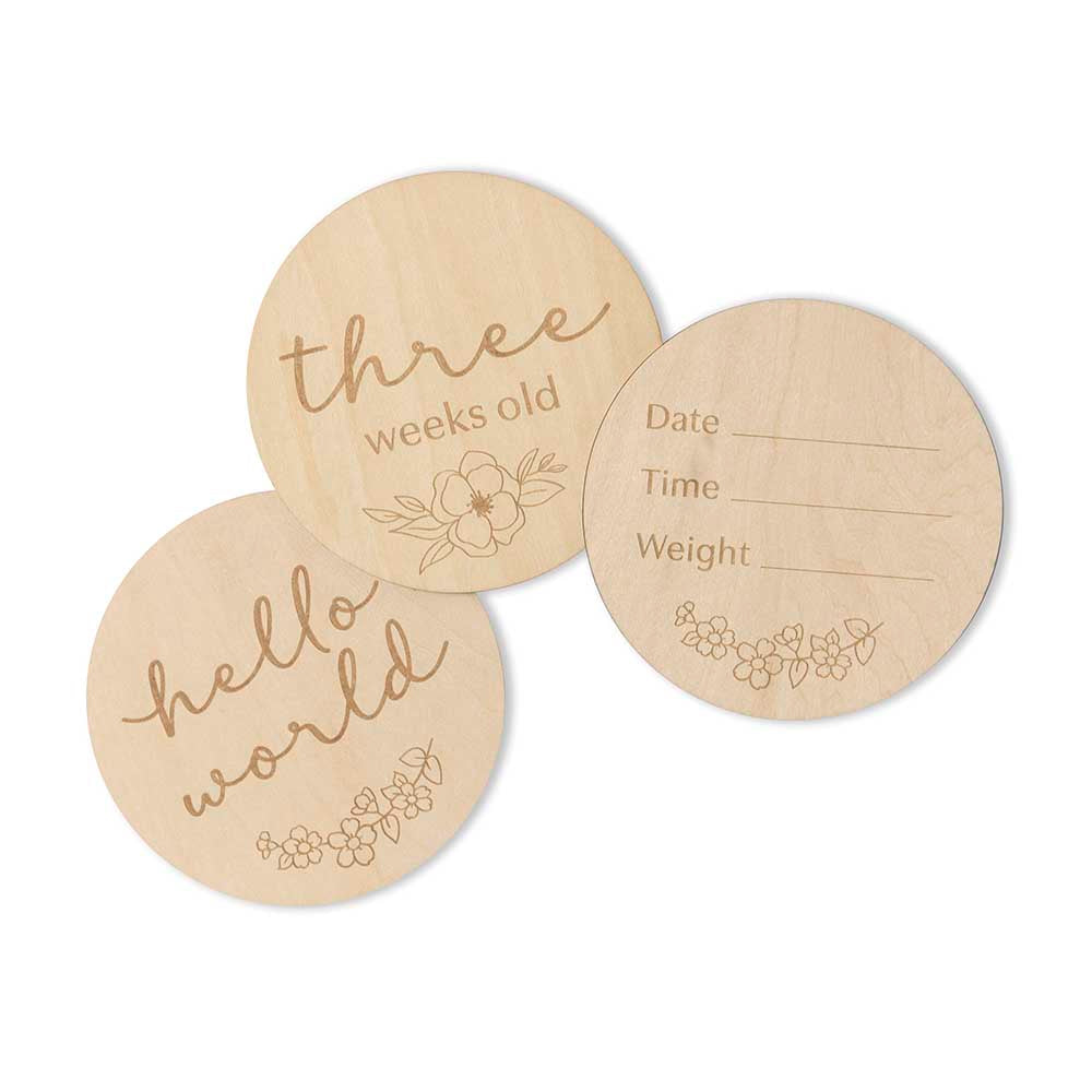 Floral Wooden Milestone Cards - View 7