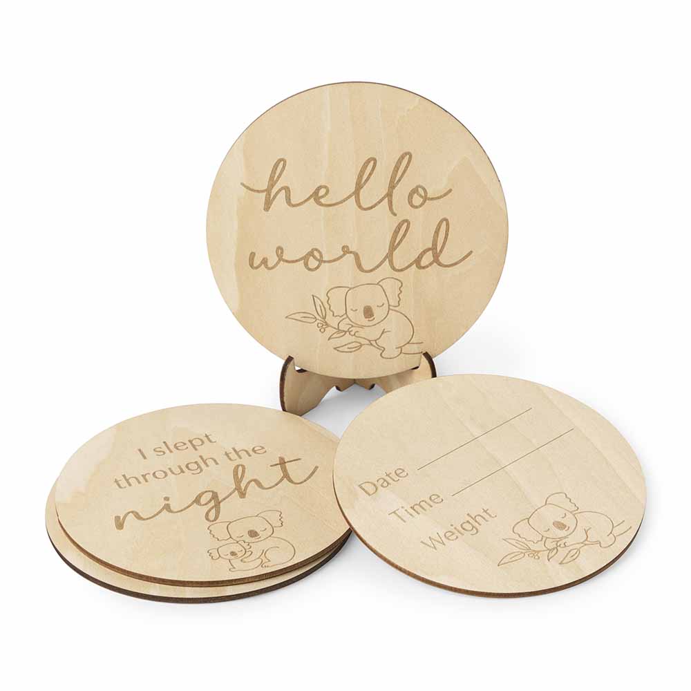 Koala Wooden Milestone Cards - View 1