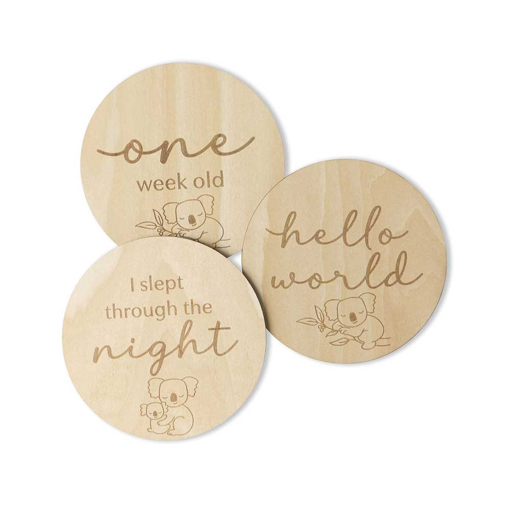 Koala Wooden Milestone Cards - View 3