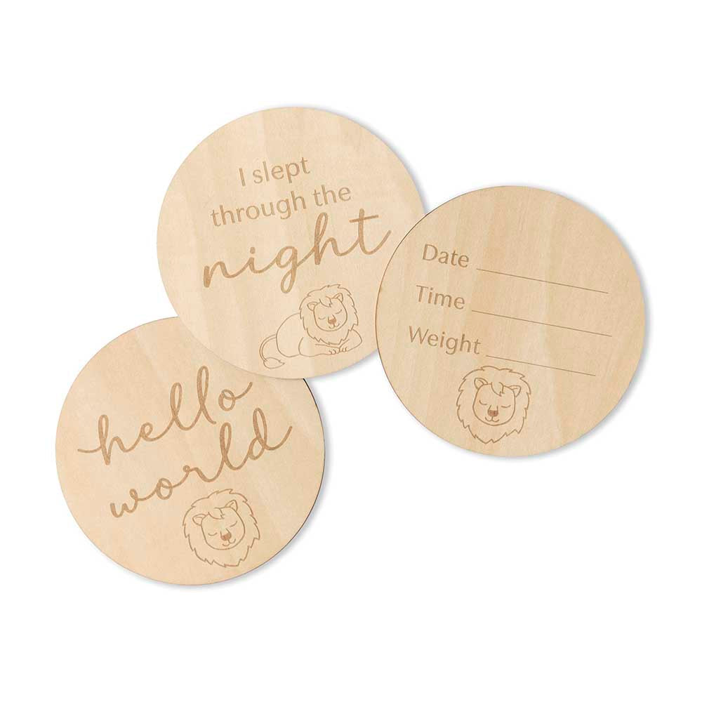 Lion Wooden Milestone Cards - View 5