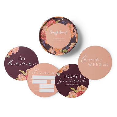 Sienna & Pink Sand Reversible Milestone Cards | Snuggle Hunny