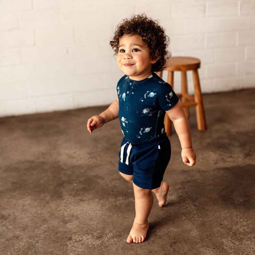 Milky Way Short Sleeve Organic Baby Bodysuit | Snuggle Hunny