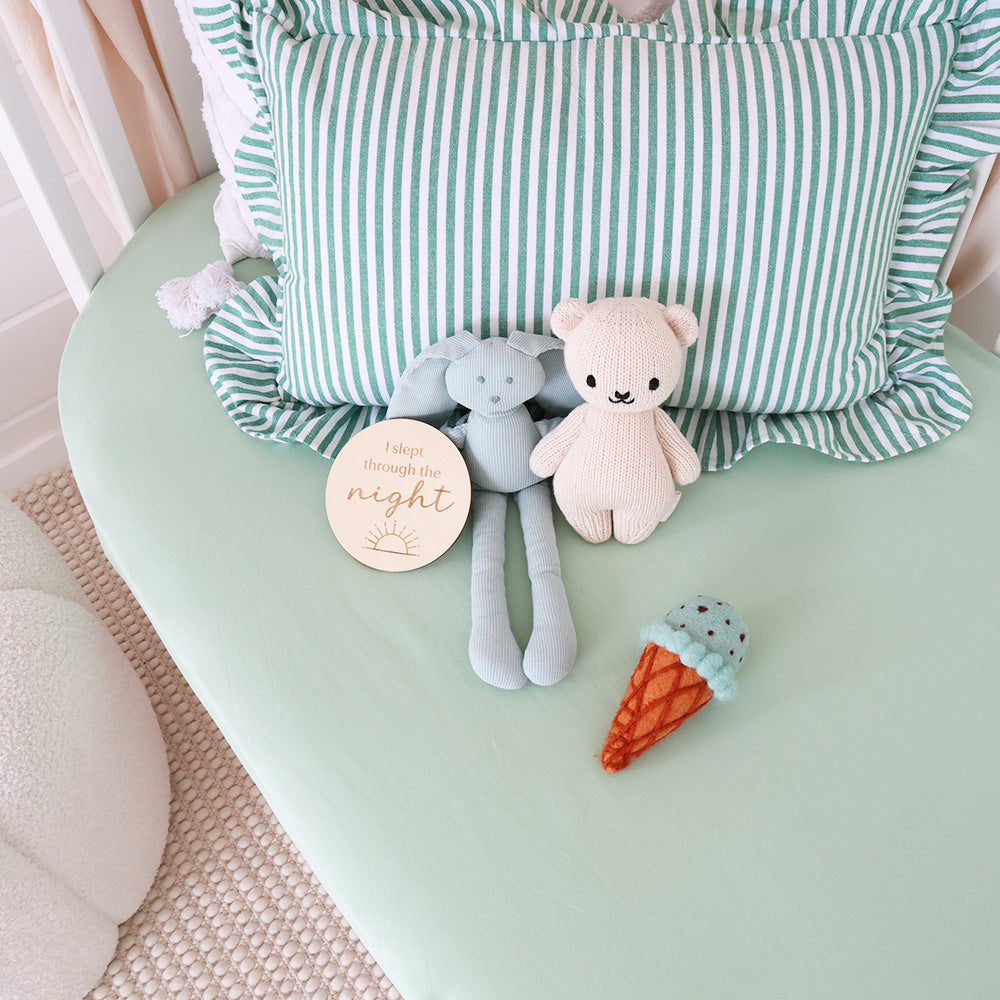 Mint Organic Fitted Cot Sheet - View 2