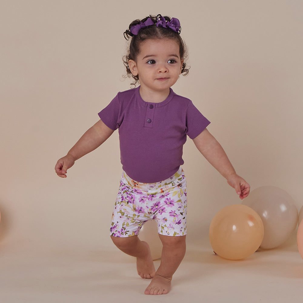 Mulberry Rib Short Sleeve Organic Bodysuit - View 6