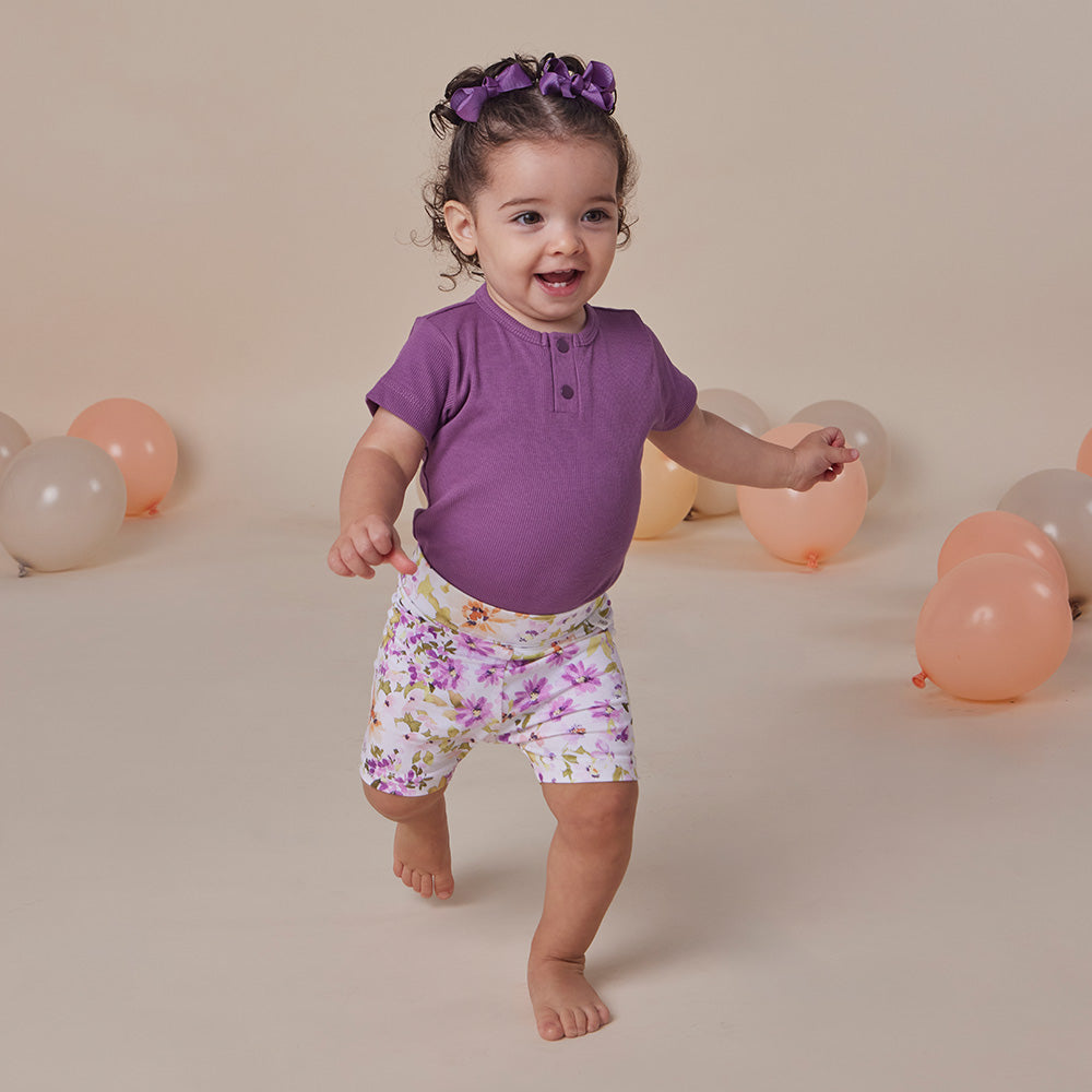 Mulberry Rib Short Sleeve Organic Bodysuit - View 7