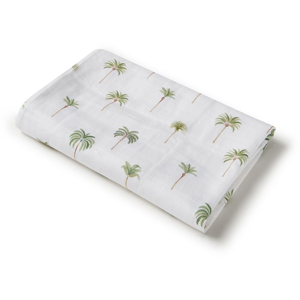 Green Palm Organic Muslin Wrap-Snuggle Hunny