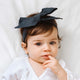 Navy Blue Pre-Tied Linen Bow - Baby & Toddler - Thumbnail 1
