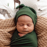 Olive Organic Knotted Beanie