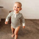 Olive Stripe Long Sleeve Organic Bodysuit-Snuggle Hunny