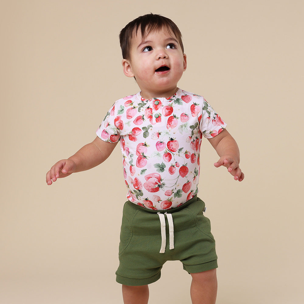 Olive Organic Shorts - View 6