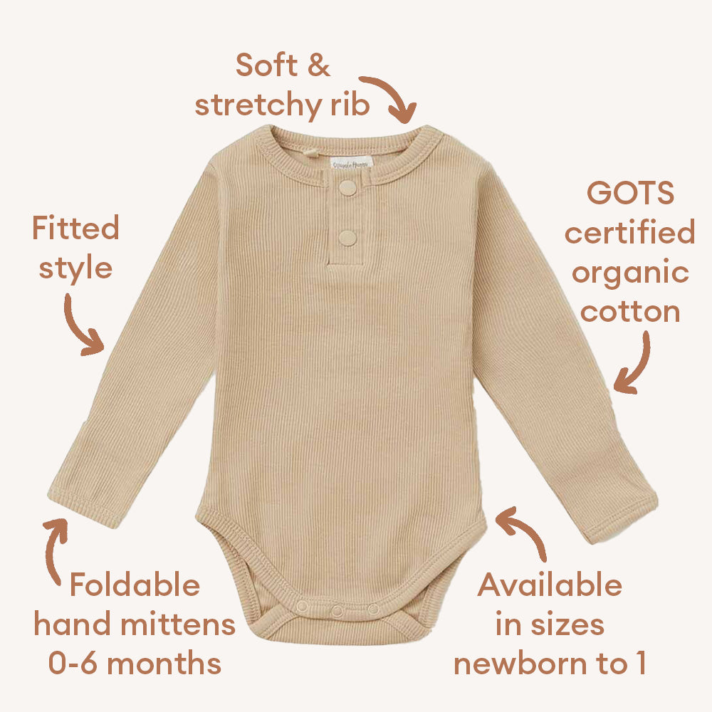 Pebble Long Sleeve Organic Bodysuit - View 4