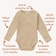 Pebble Long Sleeve Organic Bodysuit - Thumbnail 4