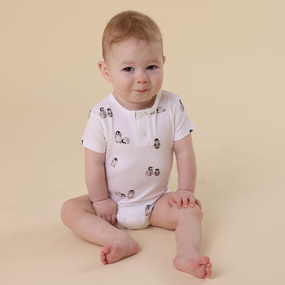 Black Friday Exclusive - Penguin Short Sleeve Organic Bodysuit - View 6