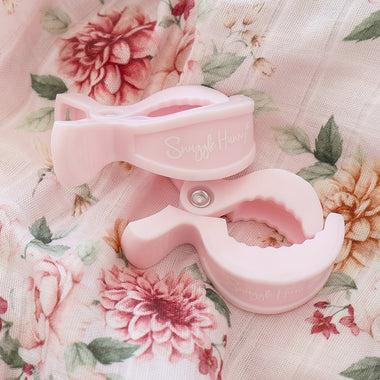 Snuggle Hunny Pram Clip Pair - Baby Pink