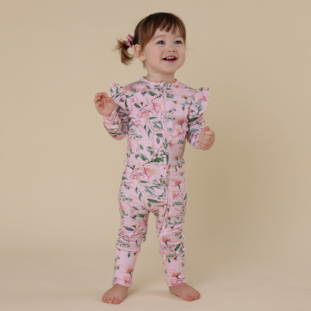 Pink Wattle Organic Snugglesuit Convertible Romper with Frill - View 2