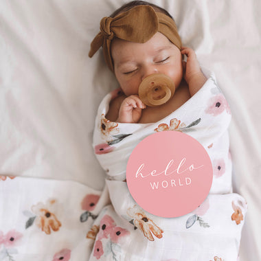 Poppy & Blush Pink Reversible Milestone Cards | Snuggle Hunny