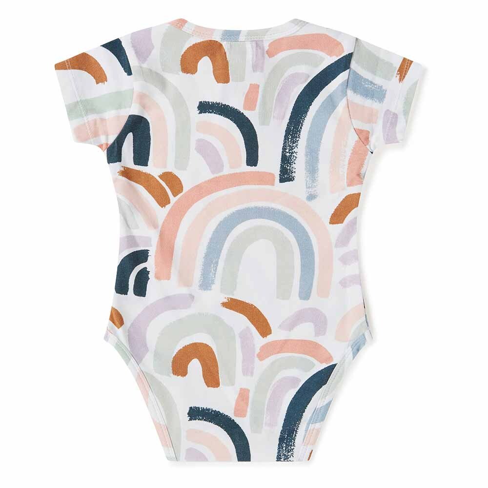 Rainbow Baby Short Sleeve Organic Baby Bodysuit