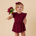 Raspberry Short Sleeve Organic Dress | Snuggle Hunny