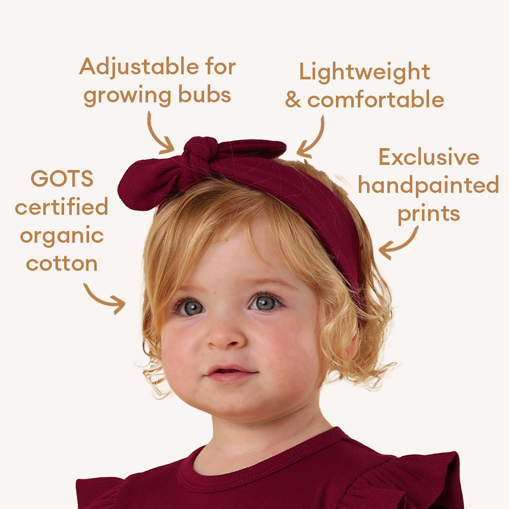 Raspberry Ribbed Organic Topknot - View 5