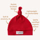 Red Ribbed Organic Knotted Beanie - Thumbnail 4