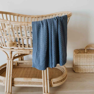 River Diamond Knit Organic Baby Blanket-Snuggle Hunny