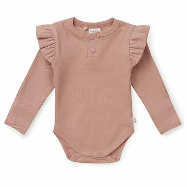 Rose Long Sleeve Organic Bodysuit-Snuggle Hunny