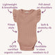 Rose Short Sleeve Organic Bodysuit - Thumbnail 4