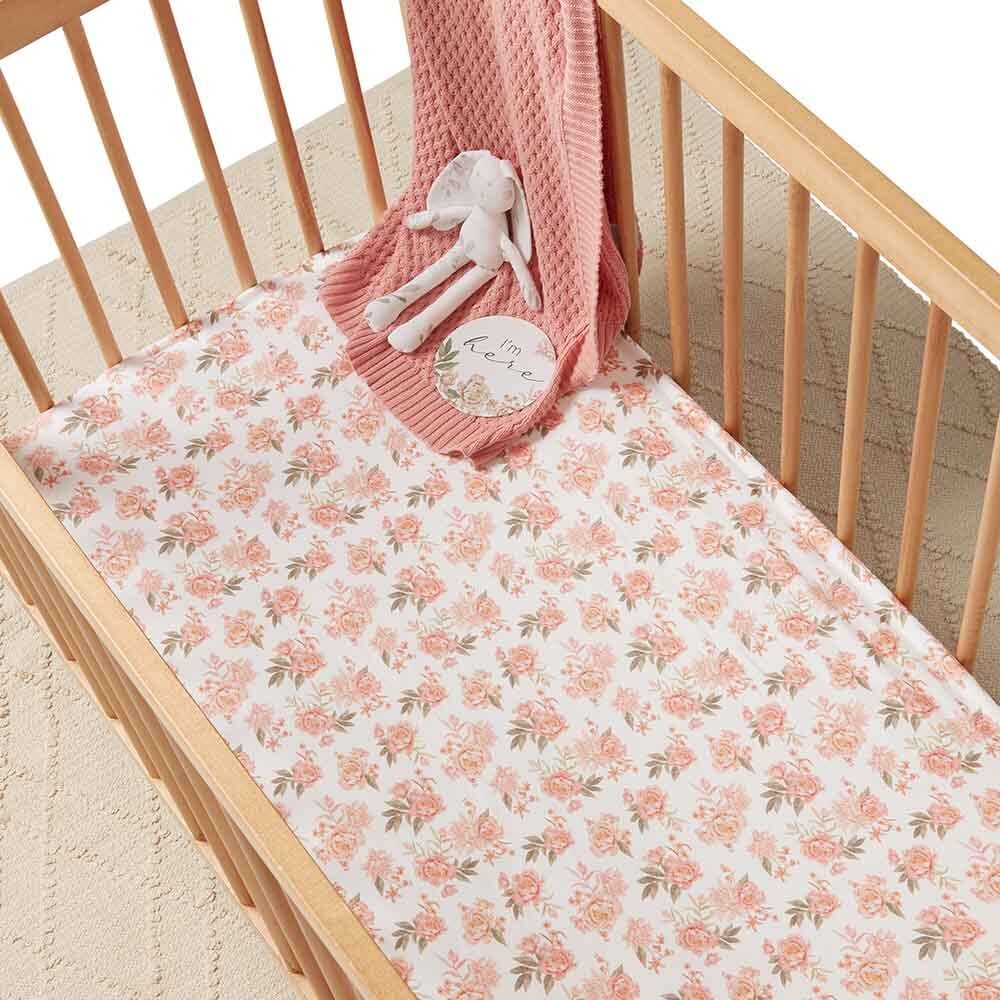 Rosette Fitted Cot Sheet-Snuggle Hunny