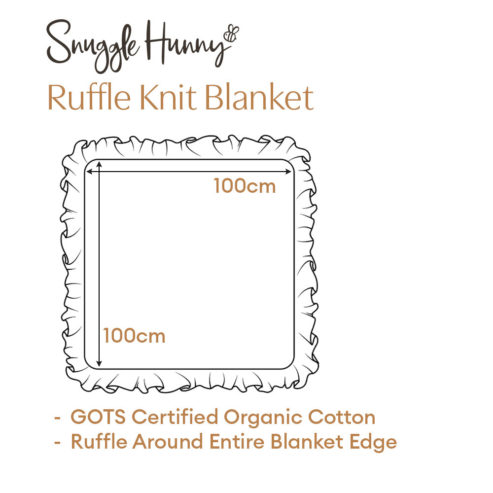 Hazelnut Ruffle Knit Organic Baby Blanket - View 4
