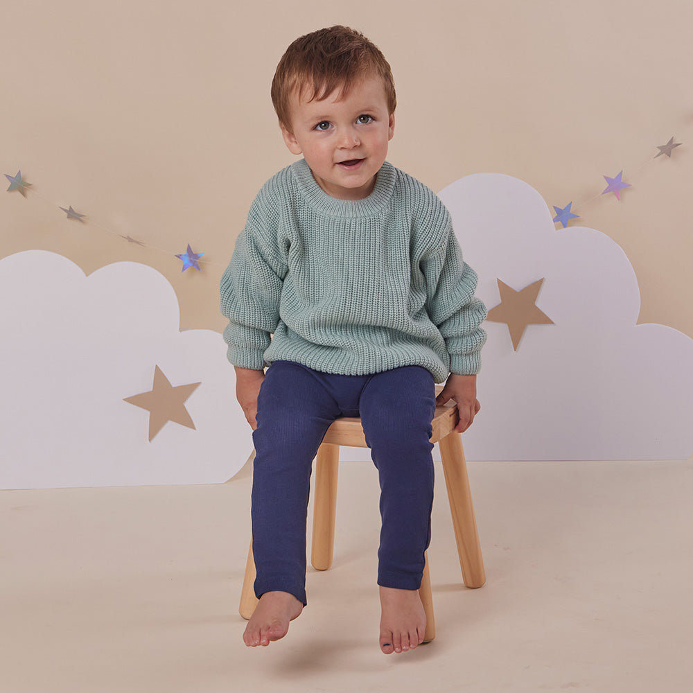 Sage Oversized Cotton Knit Jumper - View 12