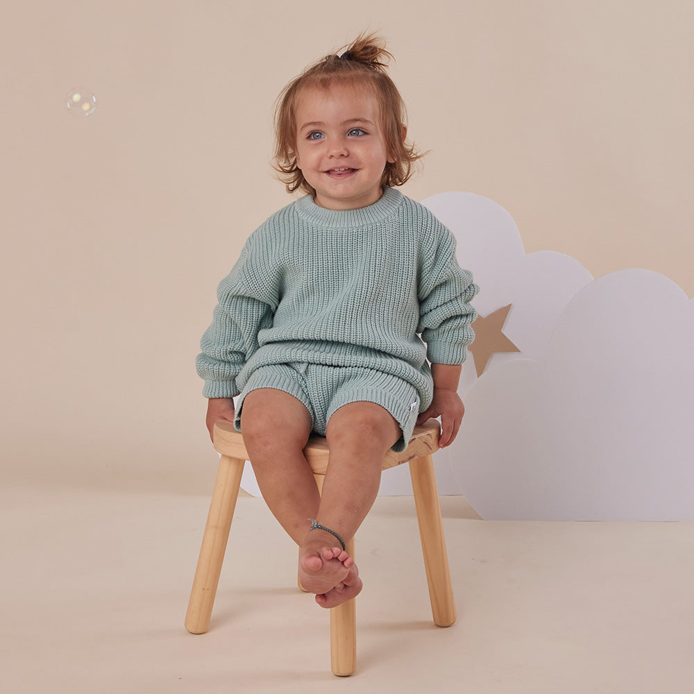 Sage Oversized Cotton Knit Jumper - View 14