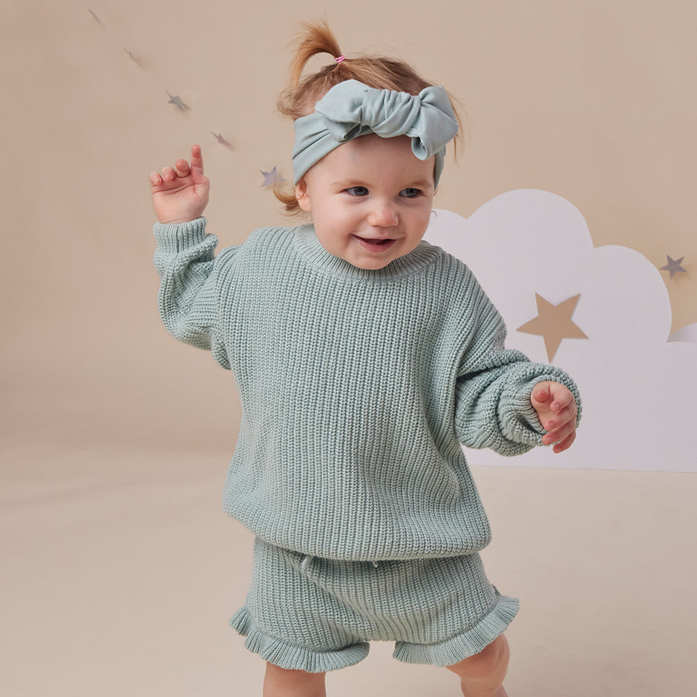 Sage Oversized Cotton Knit Jumper - View 11