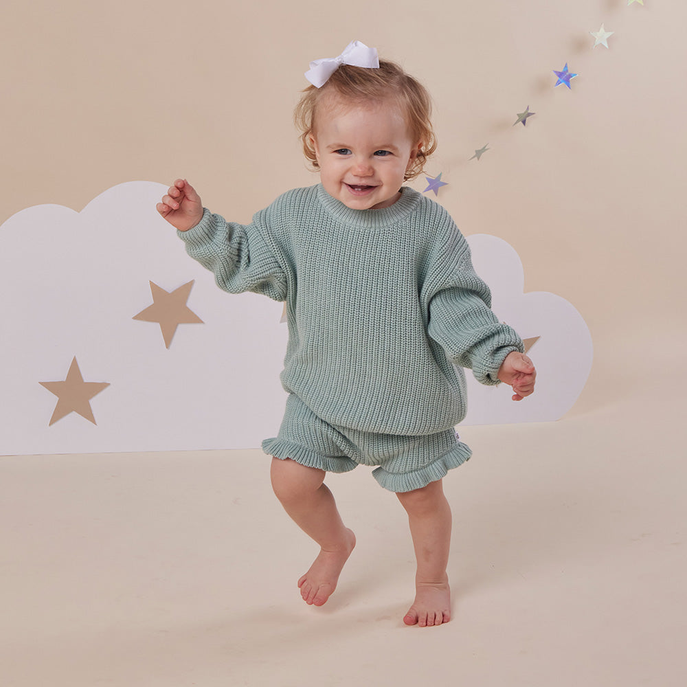 Sage Oversized Cotton Knit Jumper - View 17